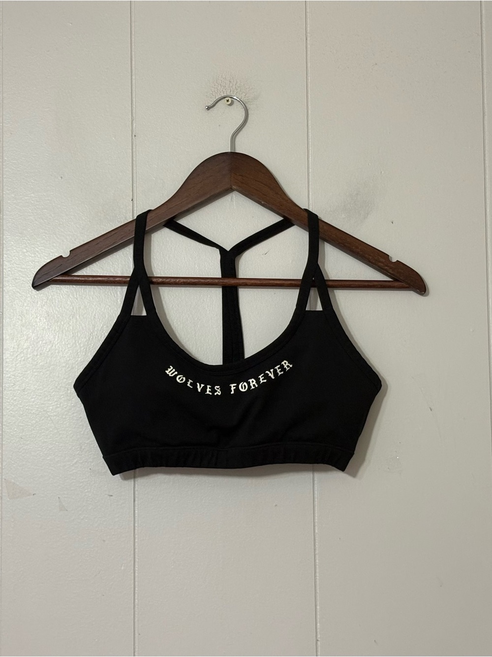 Darc Sport Wolves Forever Sports Bra Black Strappy Back Size Small S